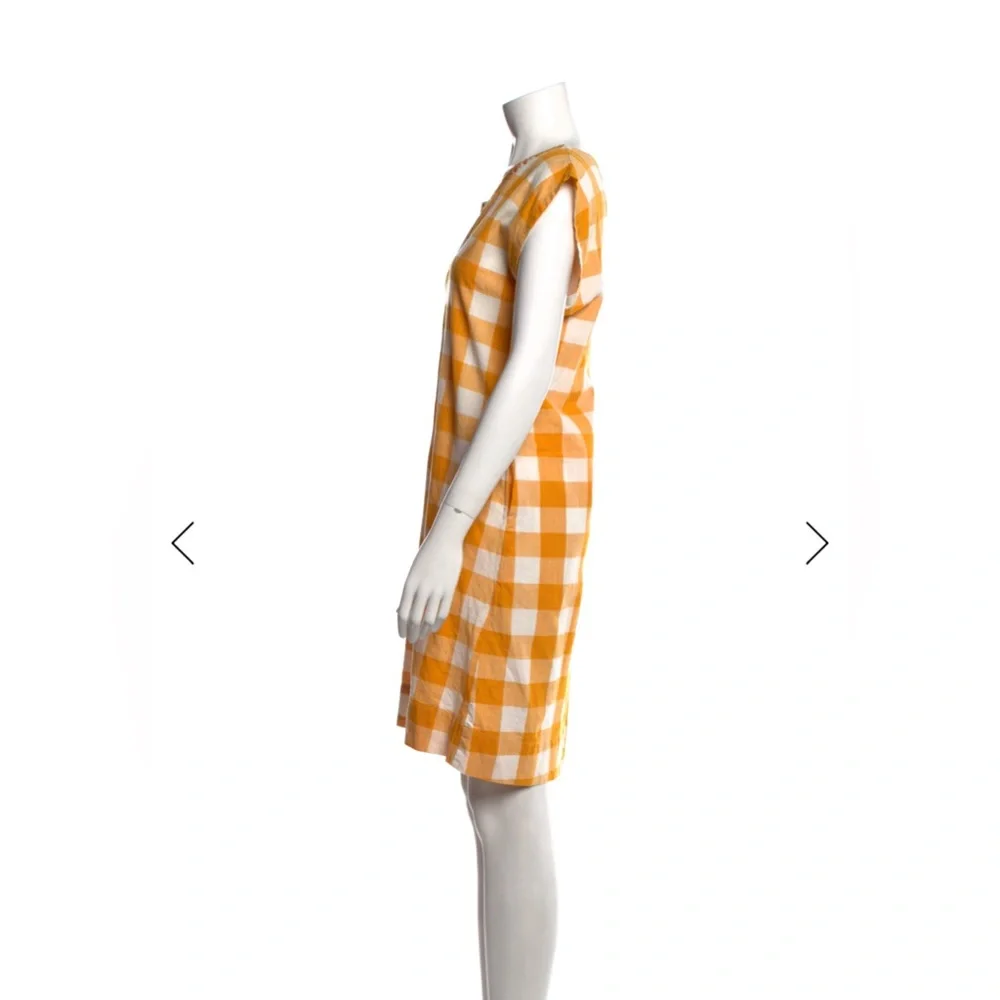 Pink Chicken Orange and White Plaid Mini Dress - Picture 2 of 3
